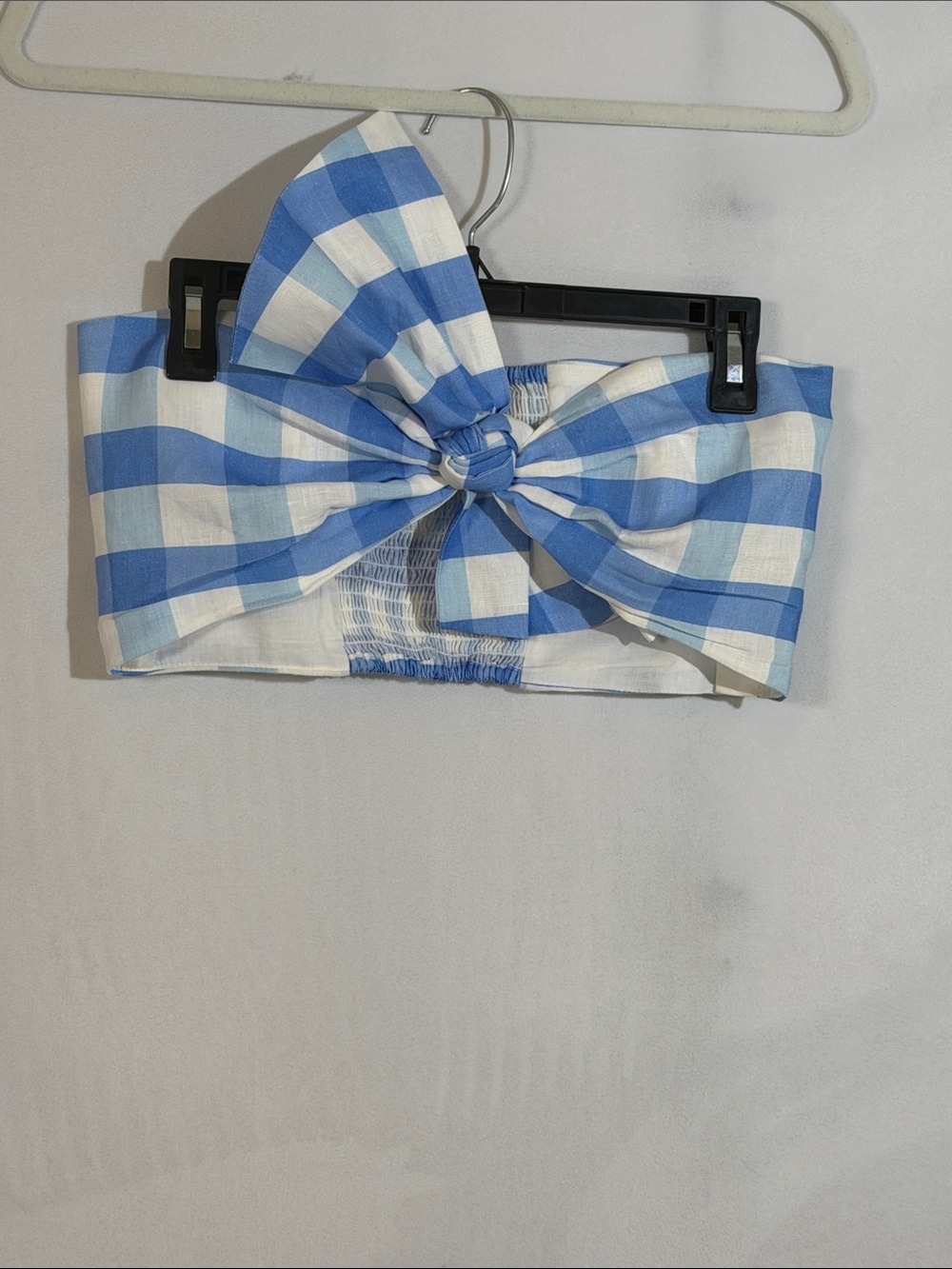 RHODE Blue And White Gingham Crop Top Size S NWOT